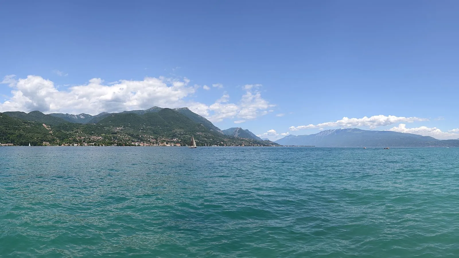 The southern basin of Lake Garda seen from Portese, the destination of this transfer from Linate