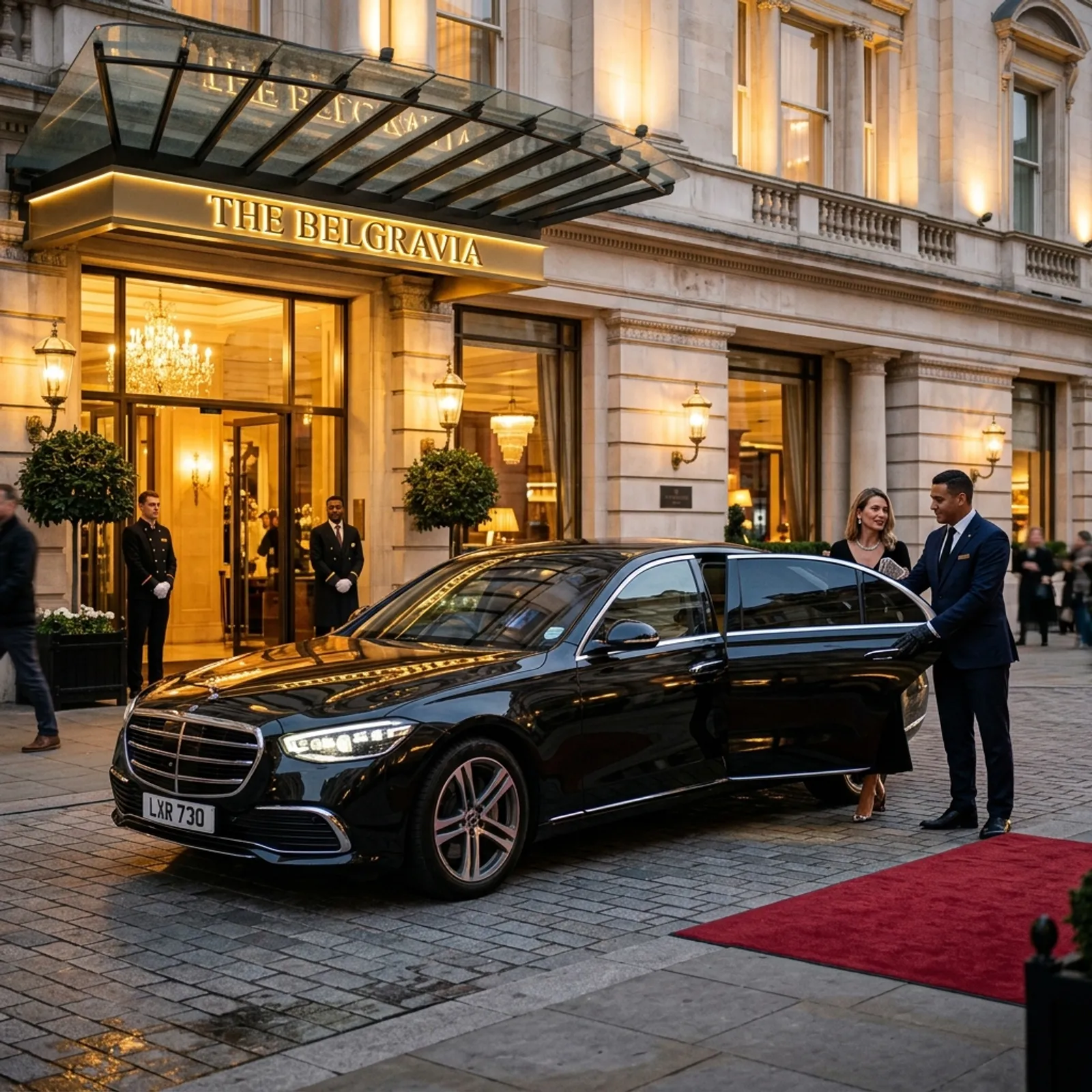 Mercedes S-Class chauffeur car used by NexDriver for evening events in Milan
